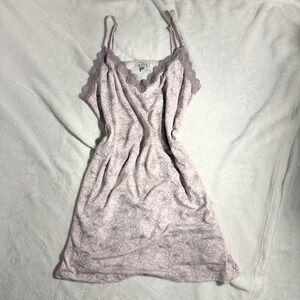 Thalia Sodi Womens Medium Pink Floral Lace Trim Chemise Nightgown